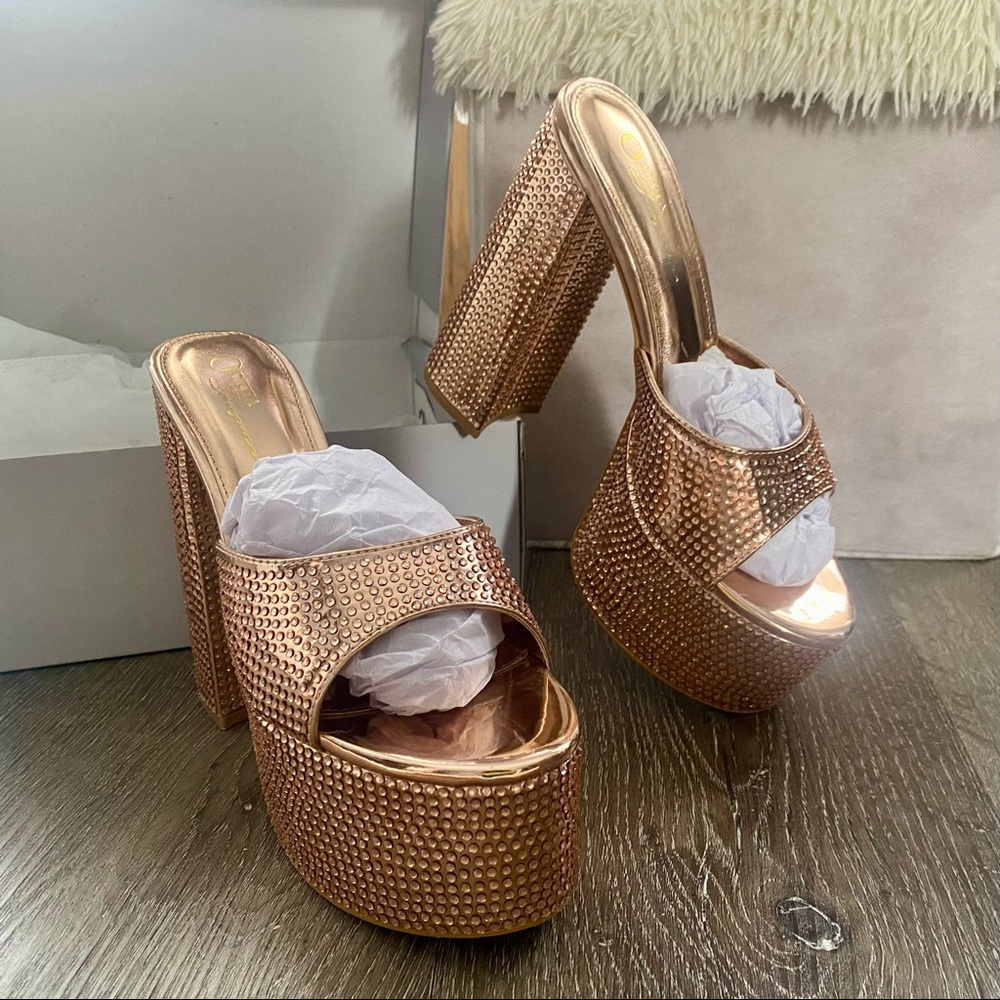 Elegant Rose Gold Platform Heels
